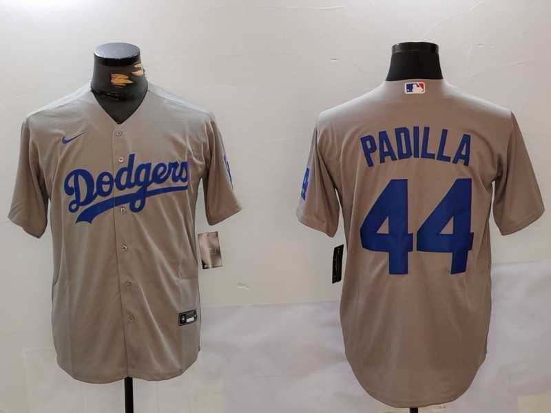 Men%27s Los Angeles Dodgers #44 Vicente Padilla Grey Cool Base Stitched Jersey->los angeles dodgers->MLB Jersey